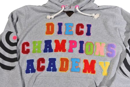Grey Chenille Patch Hoodie With Beautifull Alphabets 12