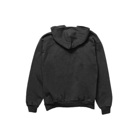Black Chenille Hoodie With Green Patch 4