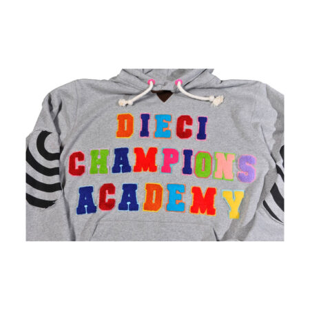 Grey Chenille Patch Hoodie With Beautifull Alphabets 10