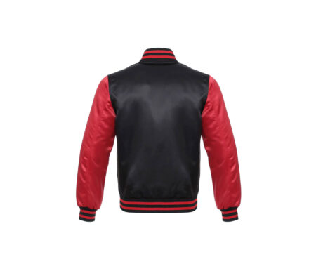 Red and Black Baseball Satin Jackets 4