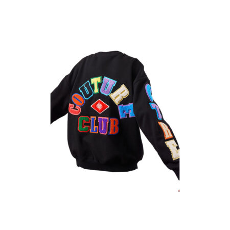 Black Sweatshirt With The Colourfull Chenille Patches 3