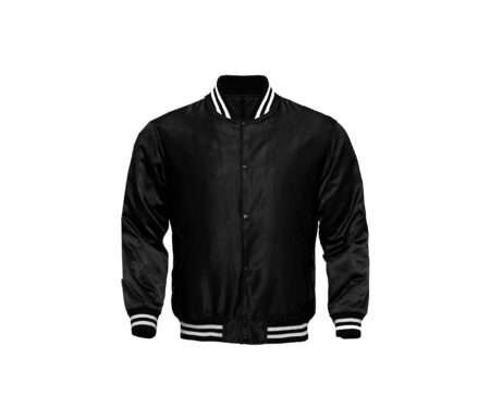 Jet black Satin Jackets 6