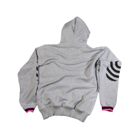 Grey Chenille Patch Hoodie With Beautifull Alphabets 6