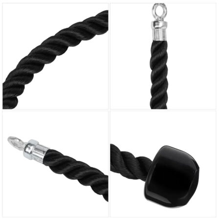 2 Pcs Triceps Rope Single Grip Pull Down Bicep Rope Exercises Attachment Device Colour Black 12