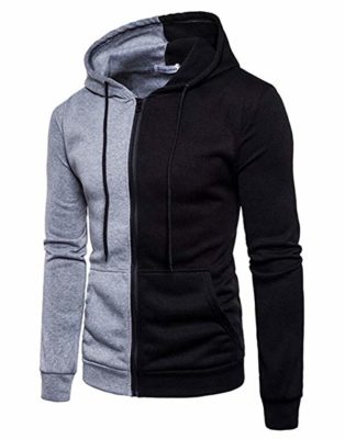 Men Black and Gray Zipper Hoodies