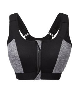 Black And Gray Women Compression Sports Bra