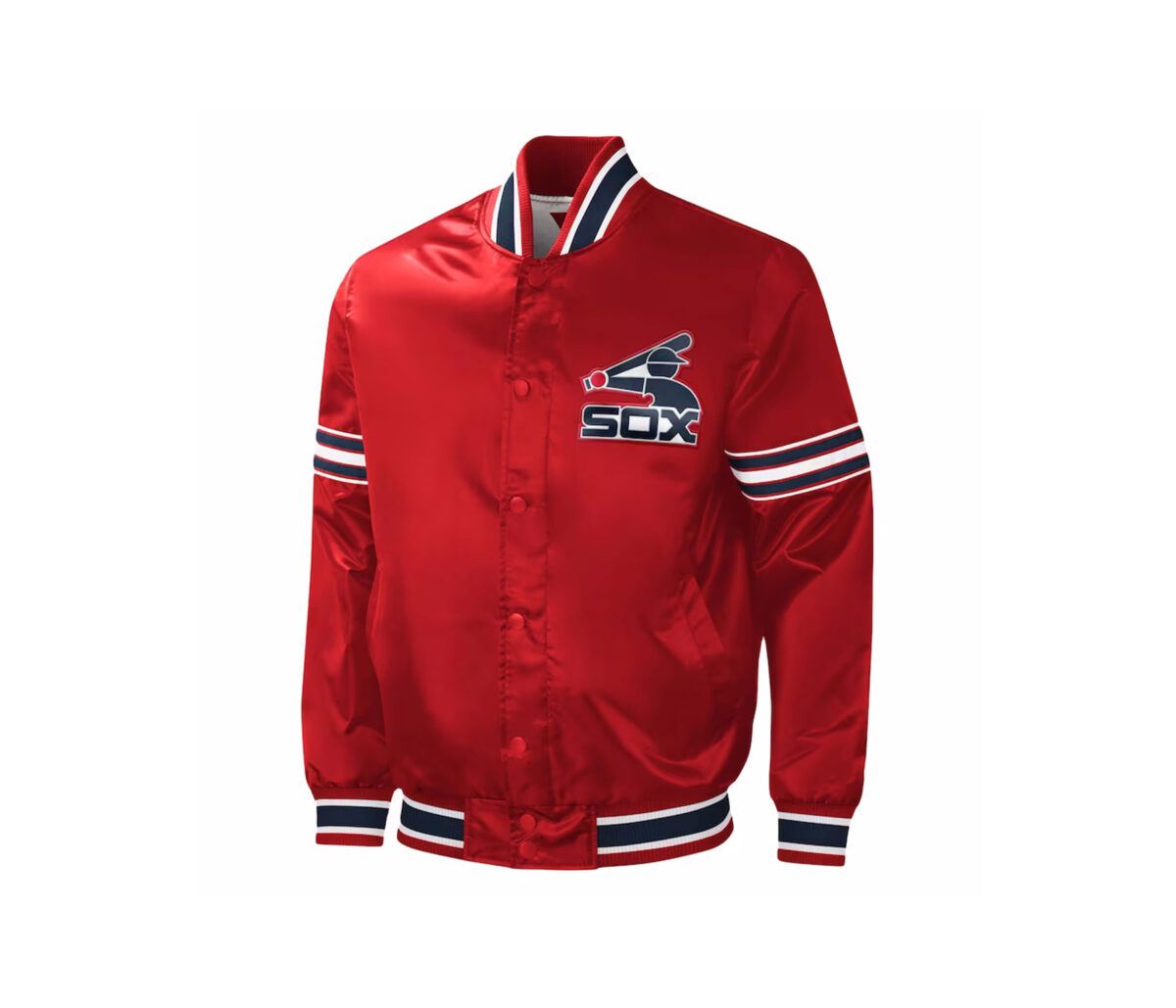 Custom Red Wholesale Satin Varsity Letterman Jacket 3