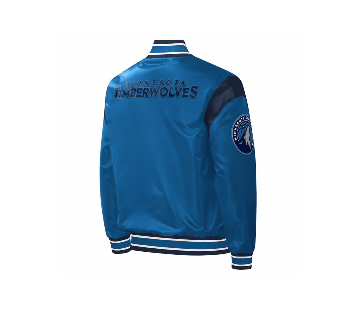 Blue Satin Varsity Jacket With a Beautiful Logo 2