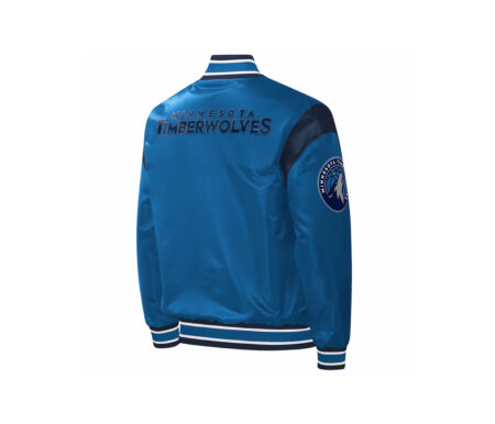 Blue Satin Varsity Jacket With a Beautiful Logo 4