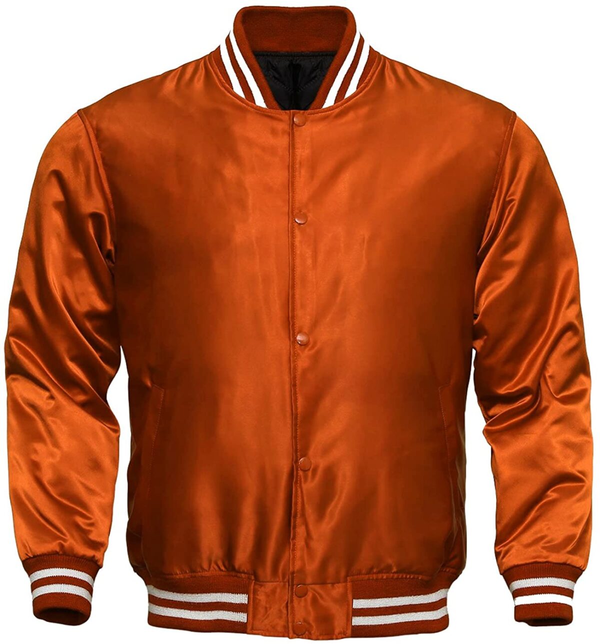 Custom Varsity Satin Orange Jackets | Wholesale tryout Jackets