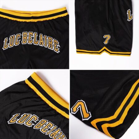 Black and golden Basketball Shorts 8