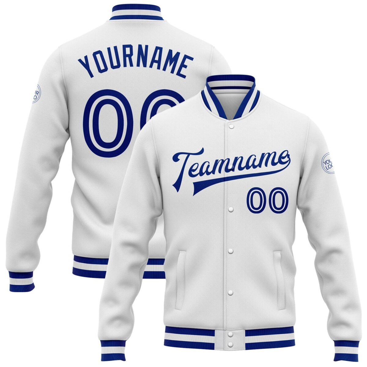 Baseball College Jacket with Whit & Royal 1