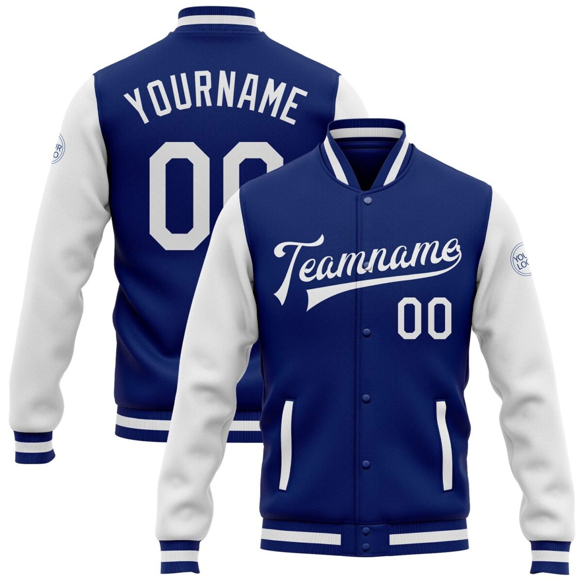 Baseball College Sports Jackets with Royal & White 1
