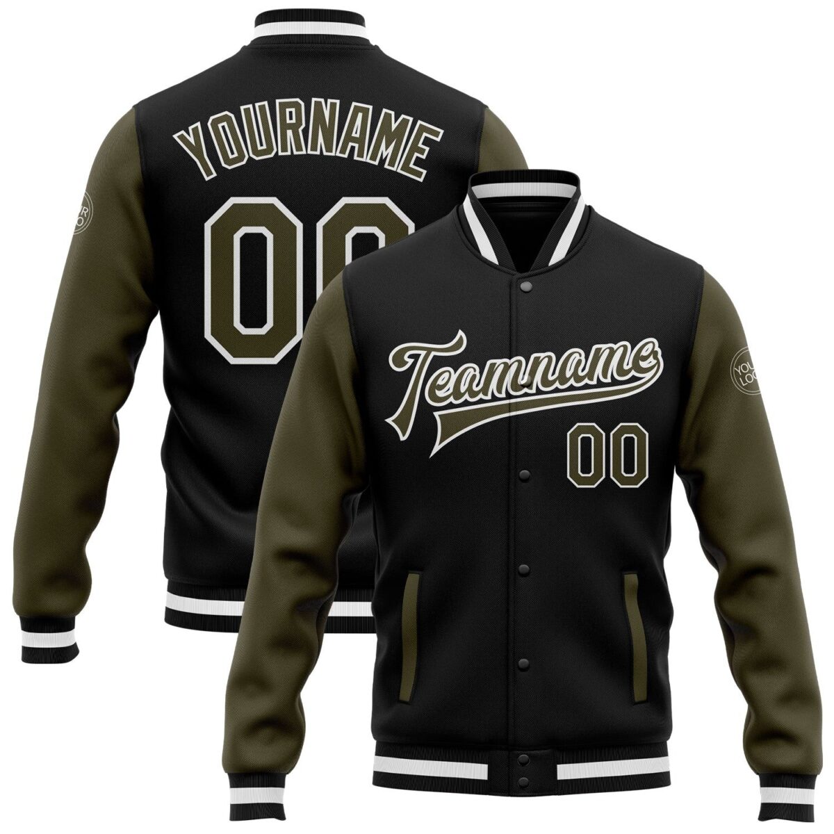 Baseball College Student Jackets with Black white 1