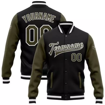 Baseball College Student Jackets with Black white