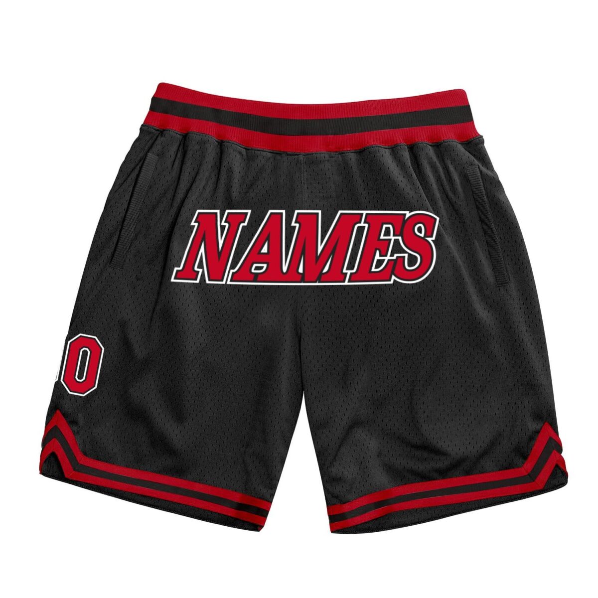 Black Red Color Basketball Shorts 1
