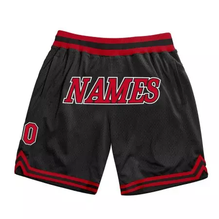 Black Red Color Basketball Shorts