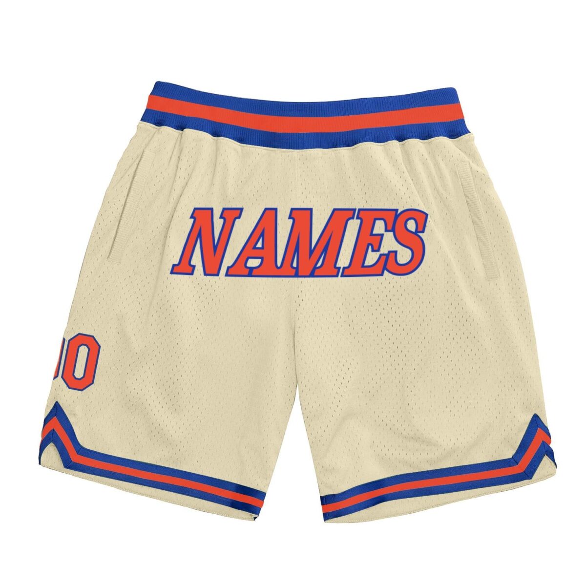 Cream & Red Basketball Shorts 1
