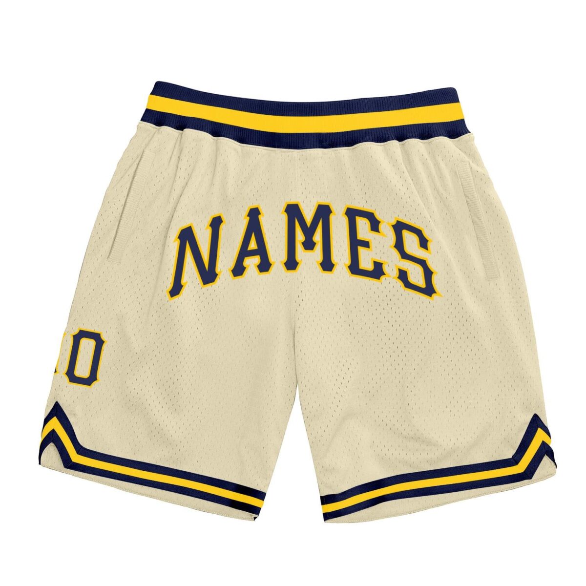 Cream & Yellow Color Basketball Shorts 1