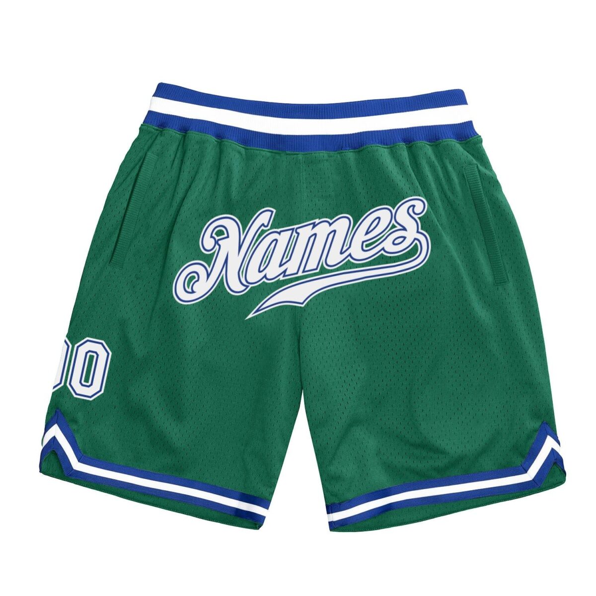 Green & White Blue Color Base Basketball Shorts 1