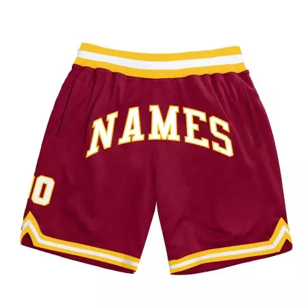 Maroon & Yellow  Basketball Shorts