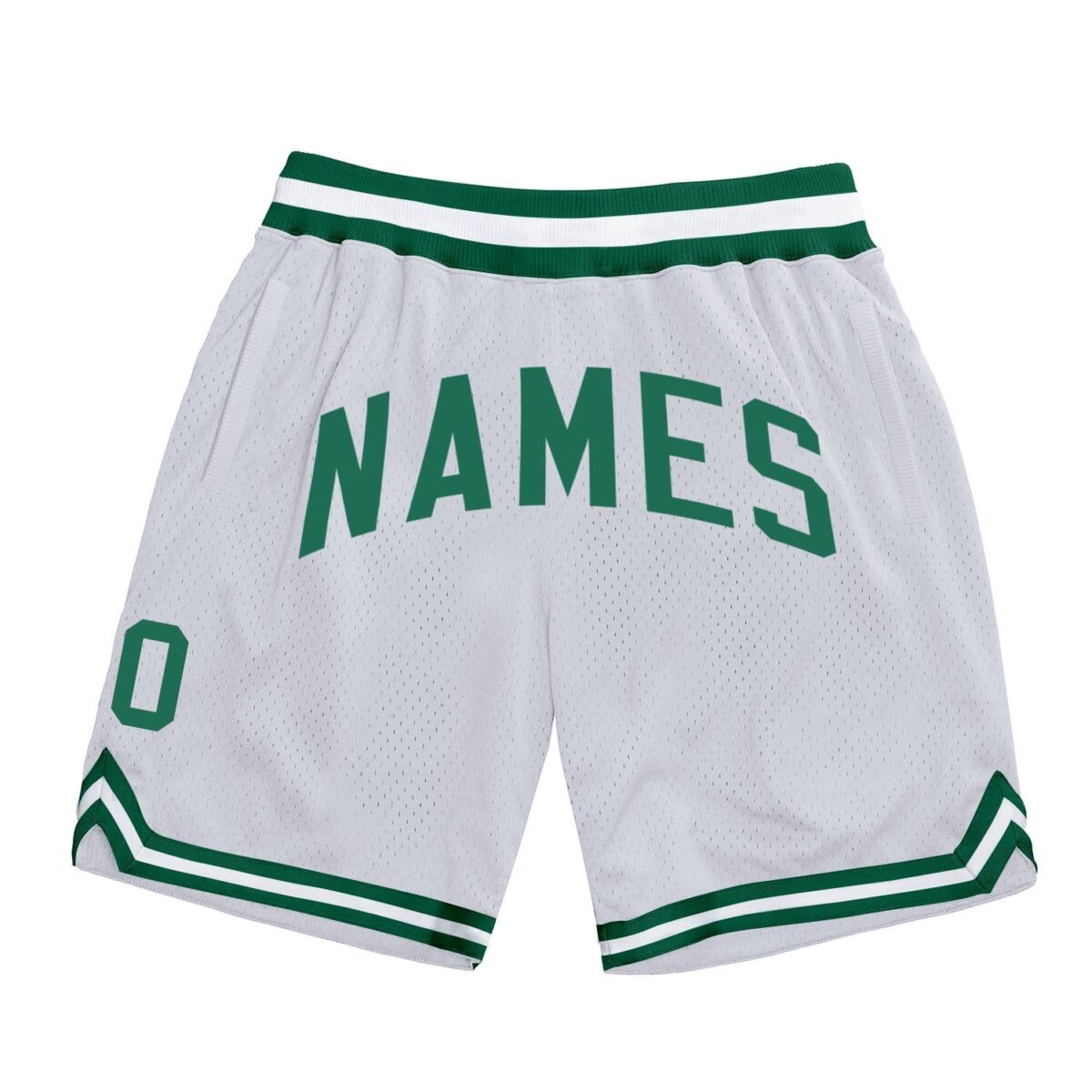 White Green Basketball Shorts 1