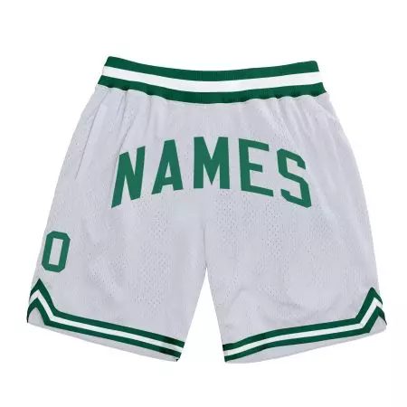White Green Basketball Shorts