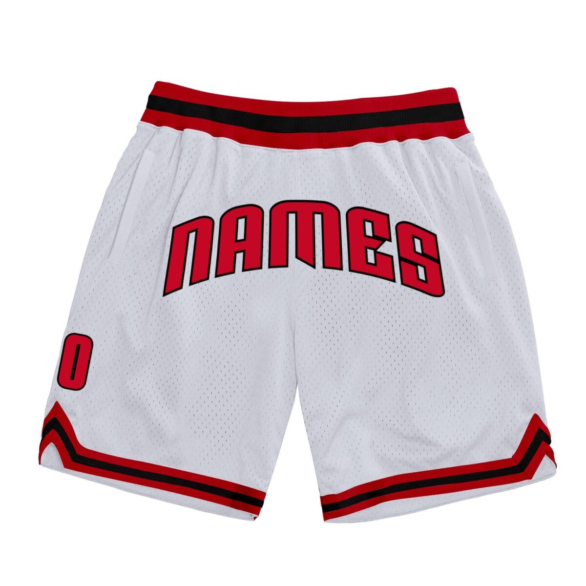 White Red Basketball Shorts 1