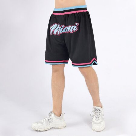 Black & Pink Color Basketball Shorts 6