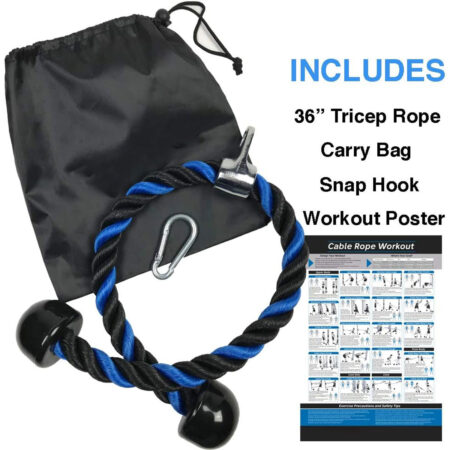 Blue Tricep Rope Pull Down & Poster Set 12