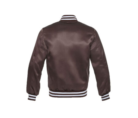 Brown Satin Letterman Jackets 6