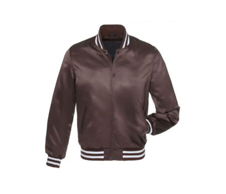Brown Satin Letterman Jackets 4