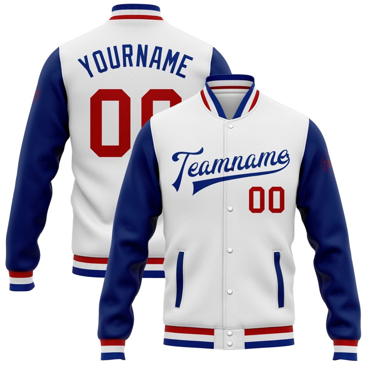 College Baseball Jacket with White & Royal 1