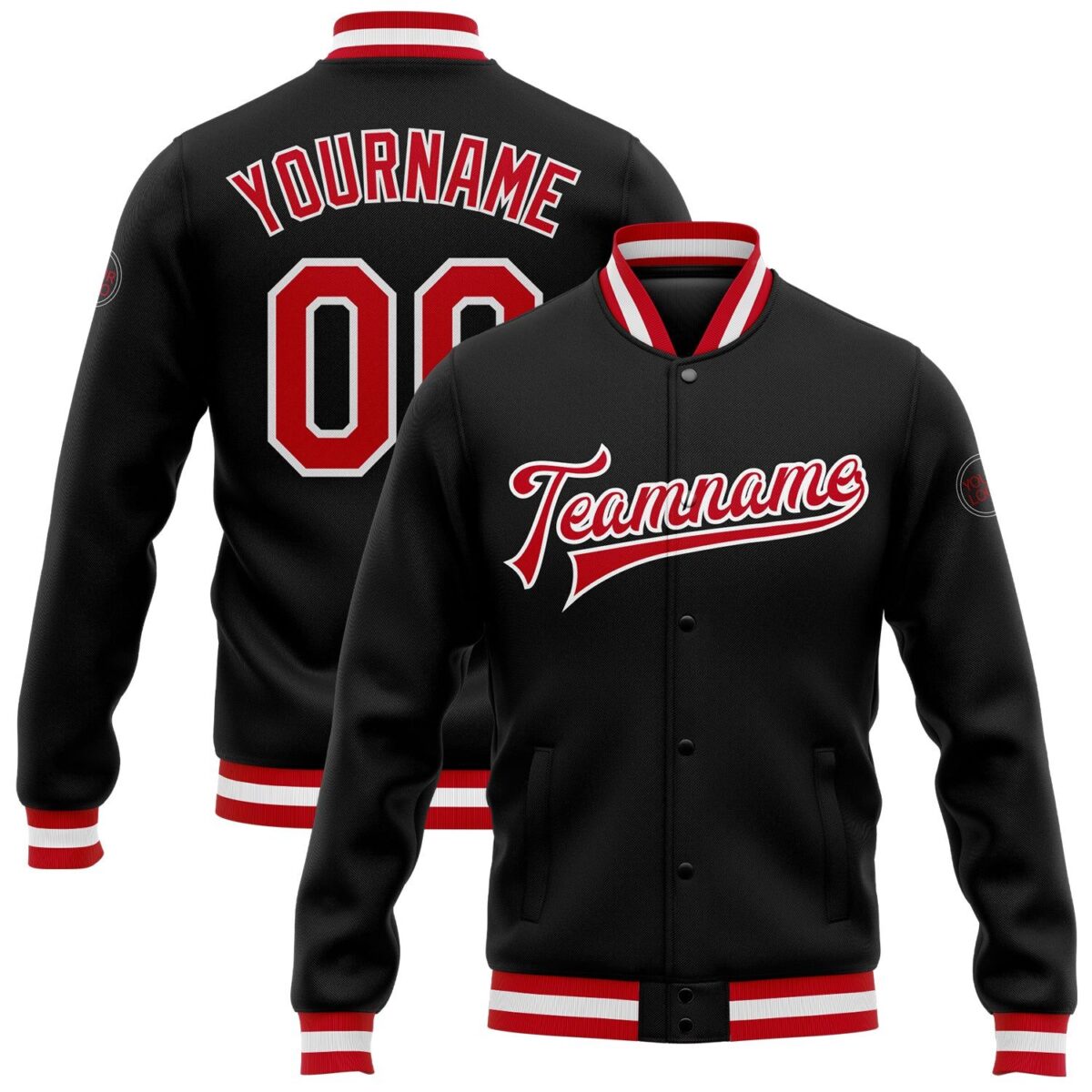 College Baseball Jacket with black & Red 1