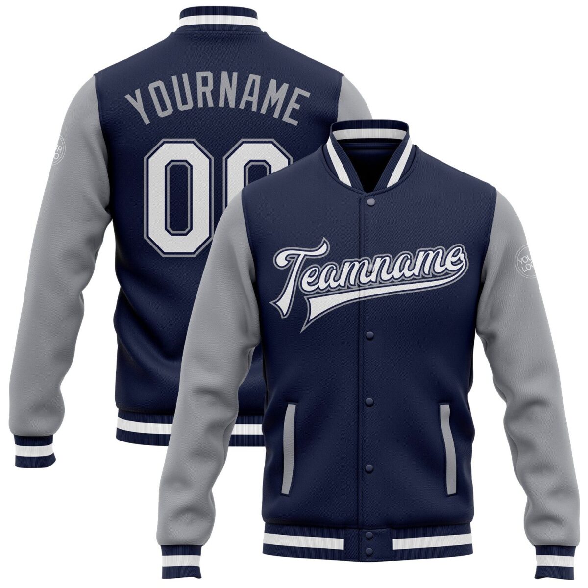 College Baseball Students Jackets with Navi Color 1