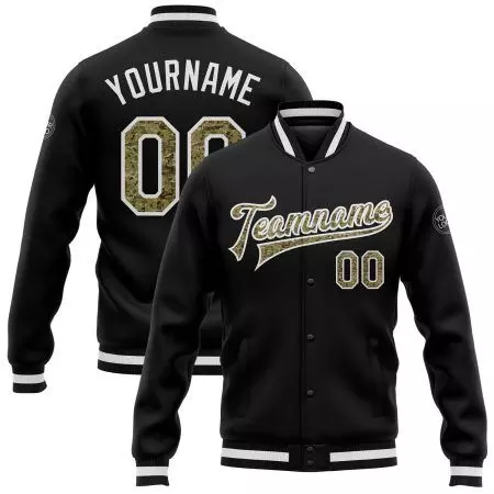 College Student Baseball Jackets with Black & White