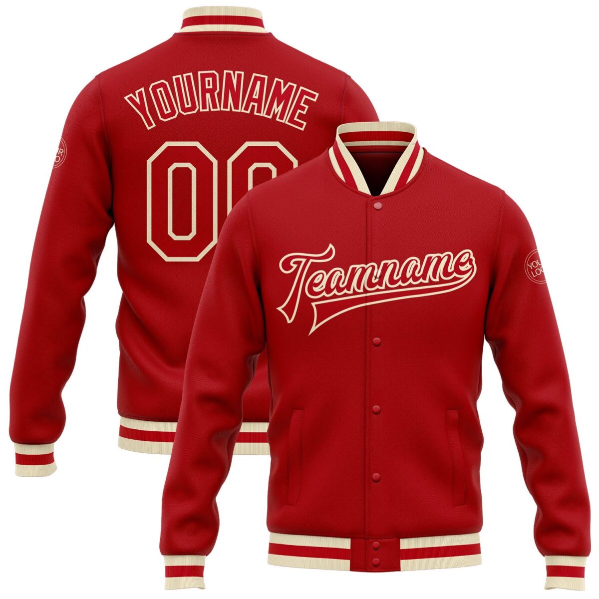 College Student Baseball Jackets with Red & White (1) 1