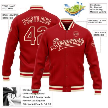 College Student Baseball Jackets with Red & White (1) 5
