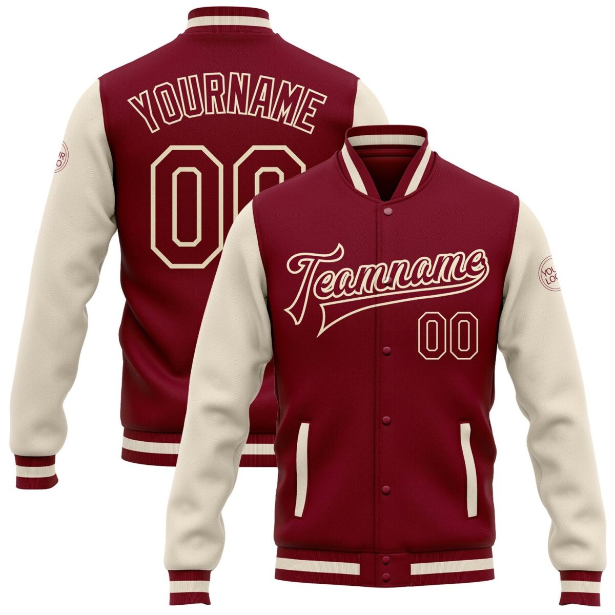 College Student Jacket with Maroon & cream 1