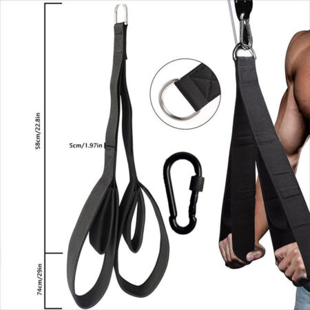 Fitness Triceps Abdominal Strap Tricep Rope Pulldown Cable Attachment for Train Colour Black 5