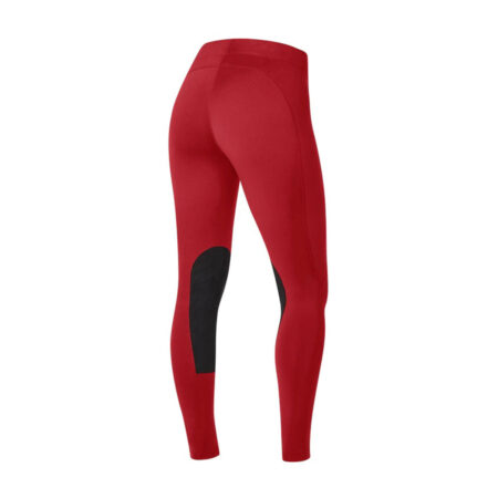 Women's Flow Rise Knee Patch Performance Tight Colour Ruby 3