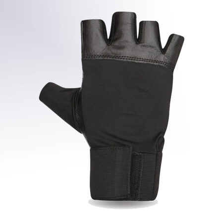 Leather Gym Gloves With Wrist Colour Black 3