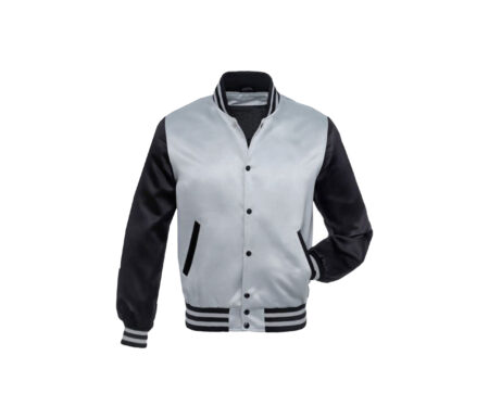 Light Gray Satin Jackets with Black Arms & Stripe 4