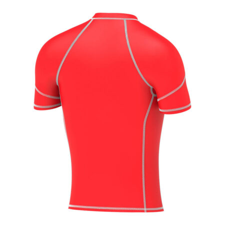 Men's Compression Armour Base Layer Top Half Sleeve Shirt-Red 6