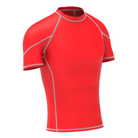Men's Compression Armour Base Layer Top Half Sleeve Shirt-Red 4