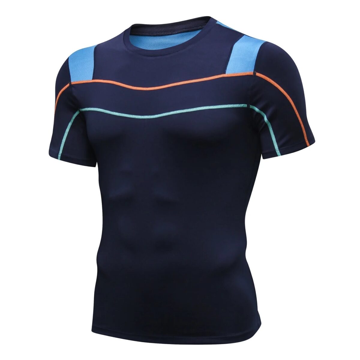 Men's Compression Short Sleeve Shirt - Blue 1
