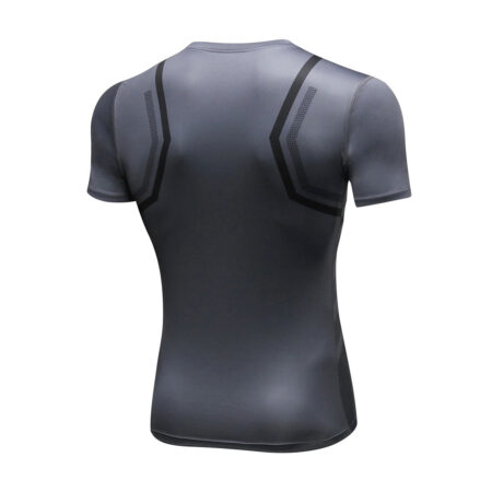 Men's Compression Short Sleeve Shirt- Gray 3