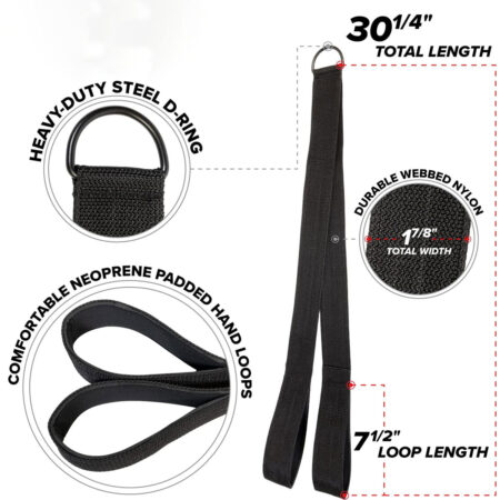 Nylon Single D Handle | Tricep Rope | Tricep Straps | Ab Straps | Cable Machine Attachments for Strength Training. 3