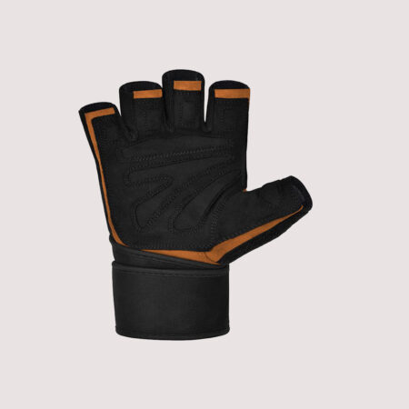 Open Finger Weightlifting Gym Gloves Colour Black/Orange 9
