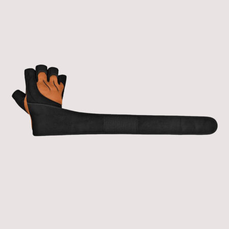 Open Finger Weightlifting Gym Gloves Colour Black/Orange 13